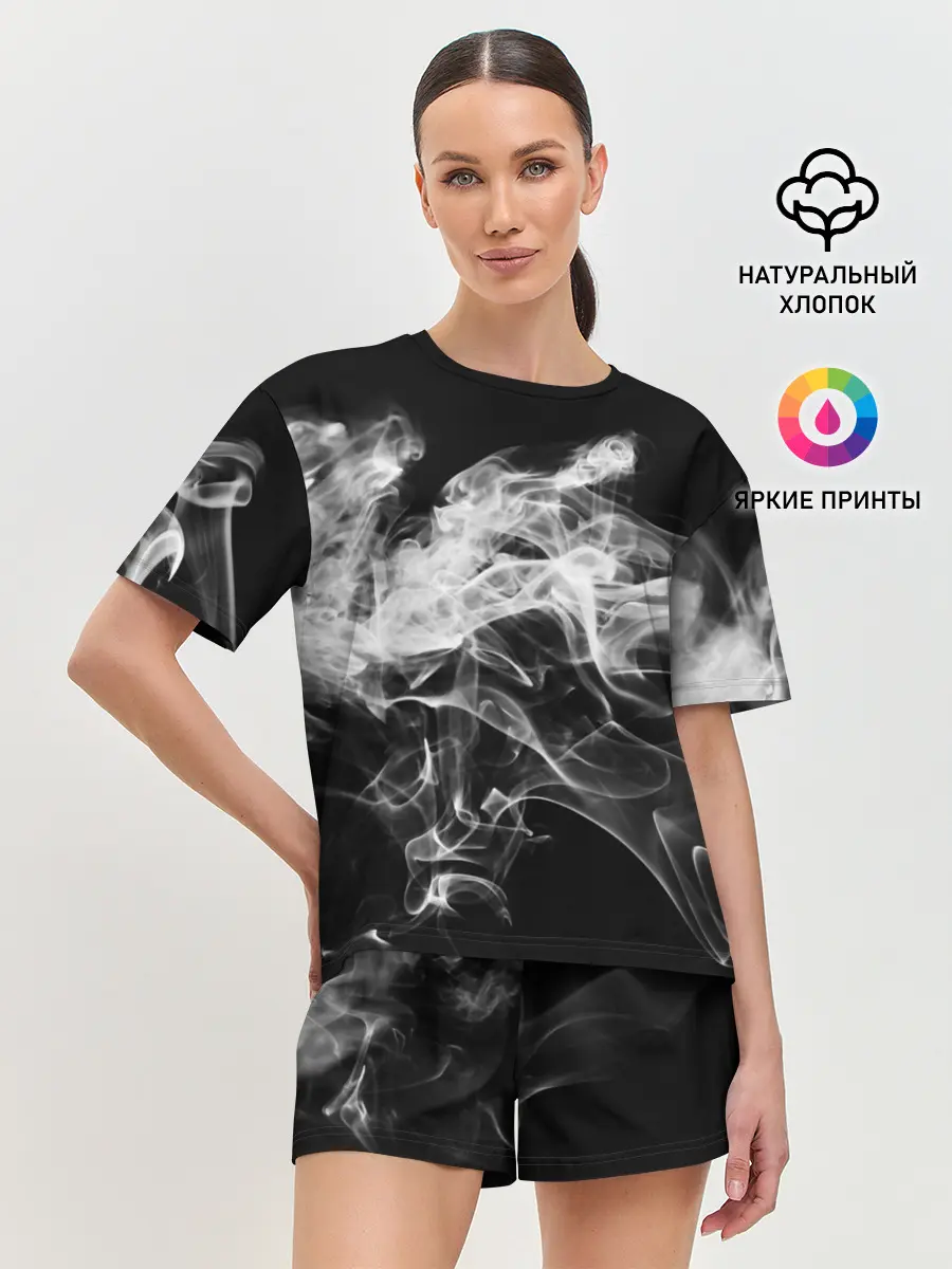 Женская пижама с шортами / СЕРЫЙ ДЫМ