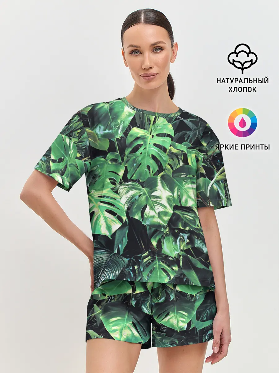 Женская пижама с шортами / ЛИСТЬЯ