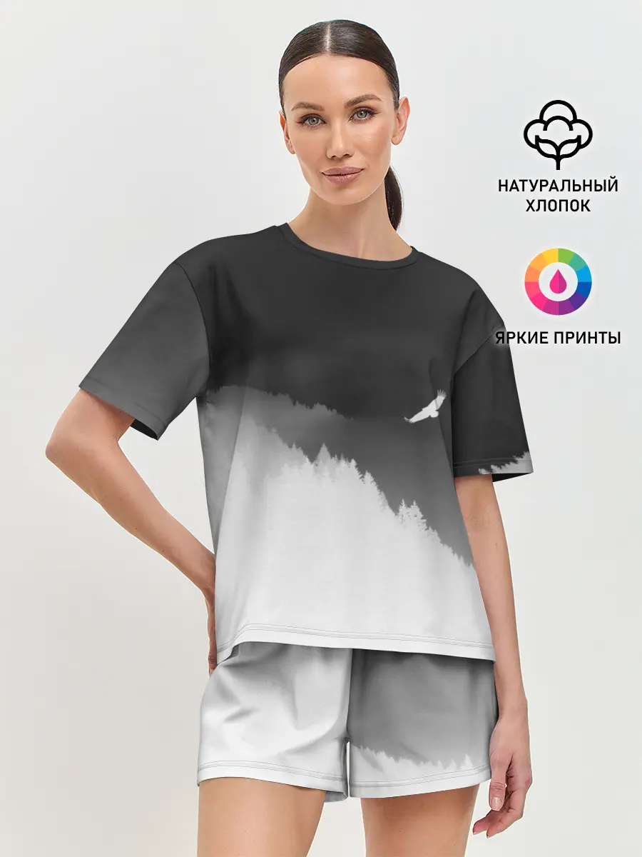 Женская пижама с шортами / ОРЁЛ НАД ЛЕСОМ