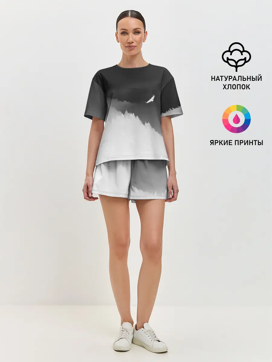 Женская пижама с шортами / ОРЁЛ НАД ЛЕСОМ