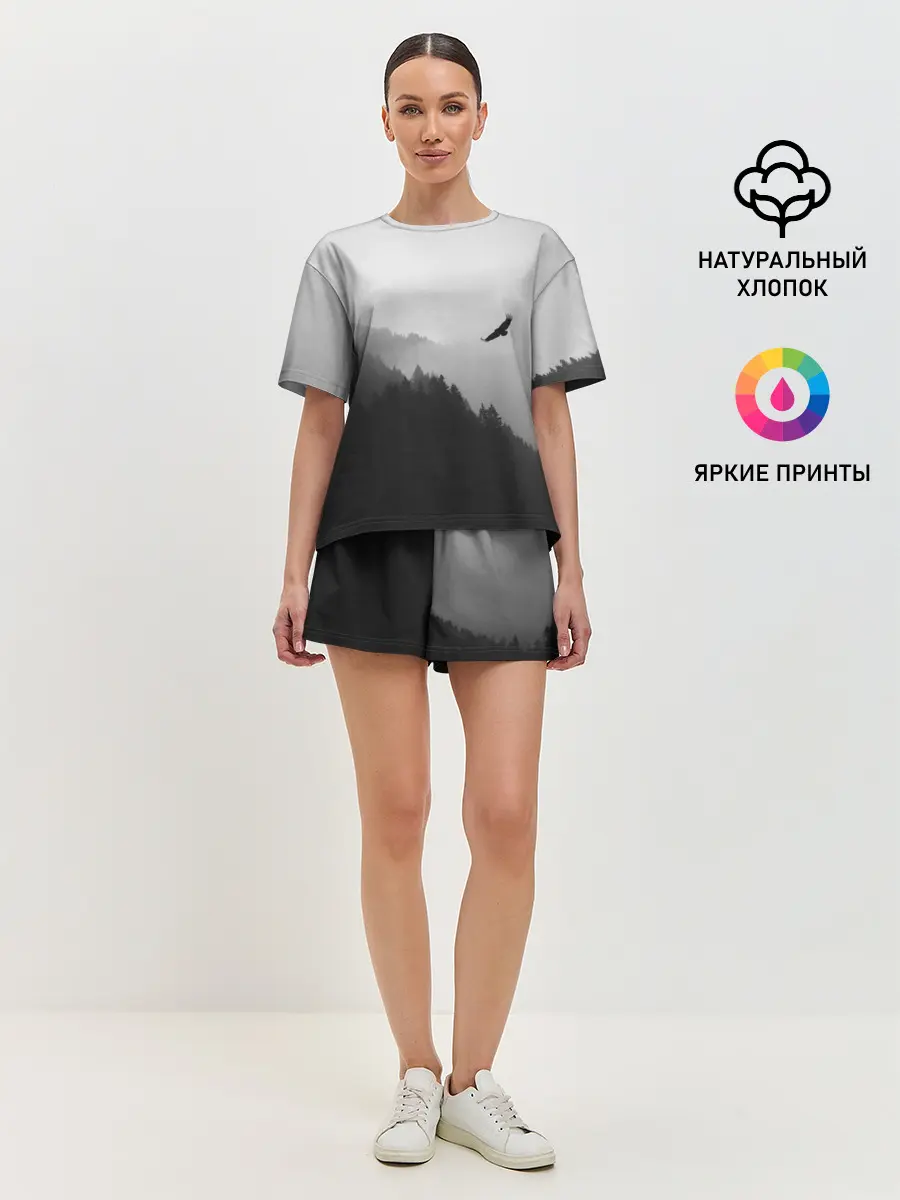 Женская пижама с шортами / ОРЁЛ НАД ЛЕСОМ