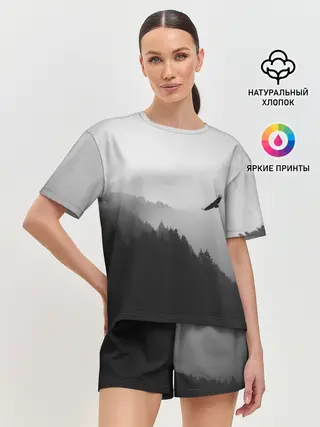 Женская пижама с шортами / ОРЁЛ НАД ЛЕСОМ