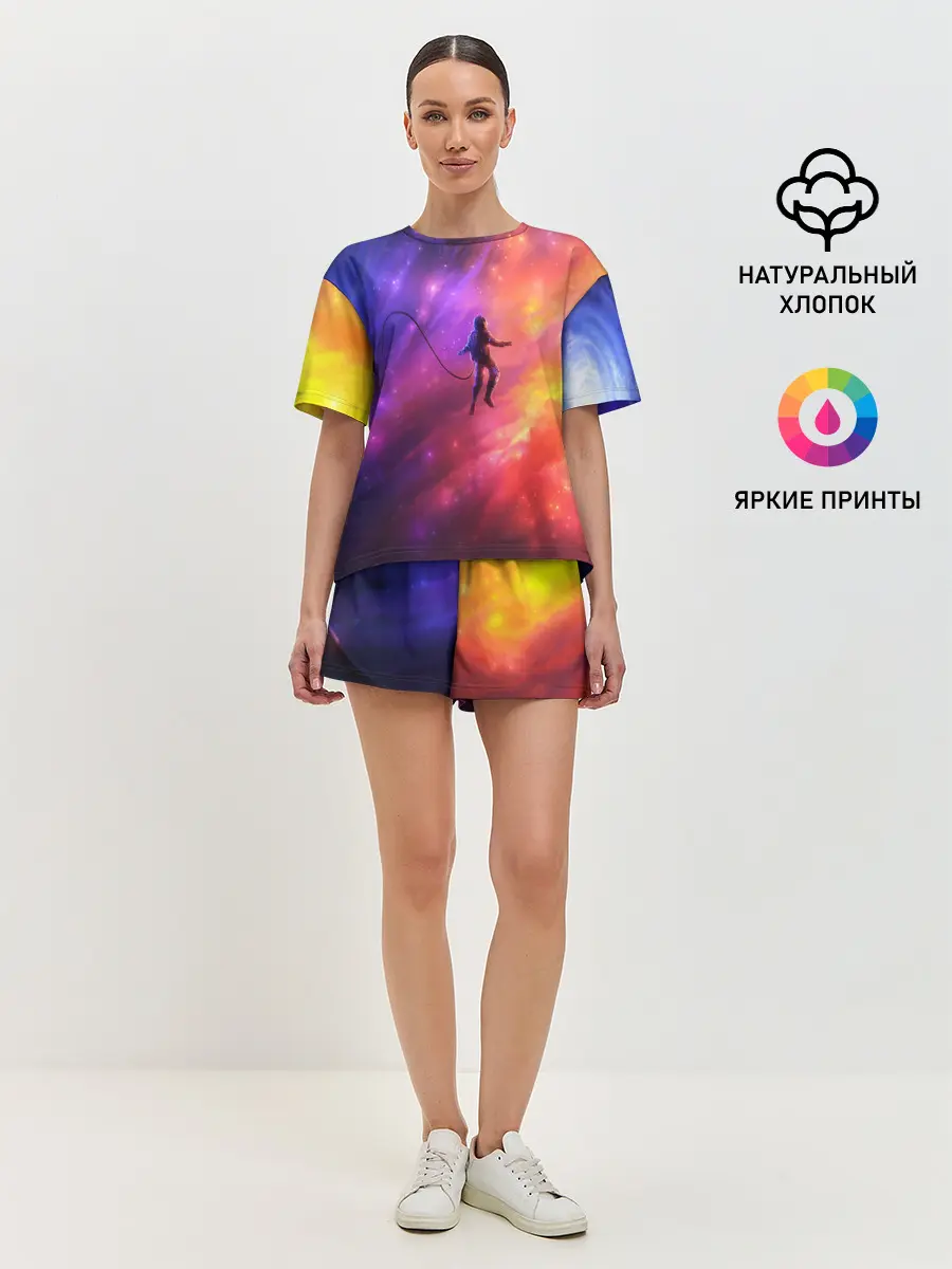 Женская пижама с шортами / НЕОНОВЫЙ КОСМОС