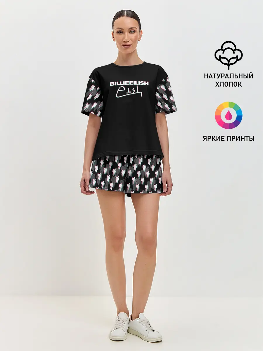 Женская пижама с шортами / BILLIE EILISH GLITCH