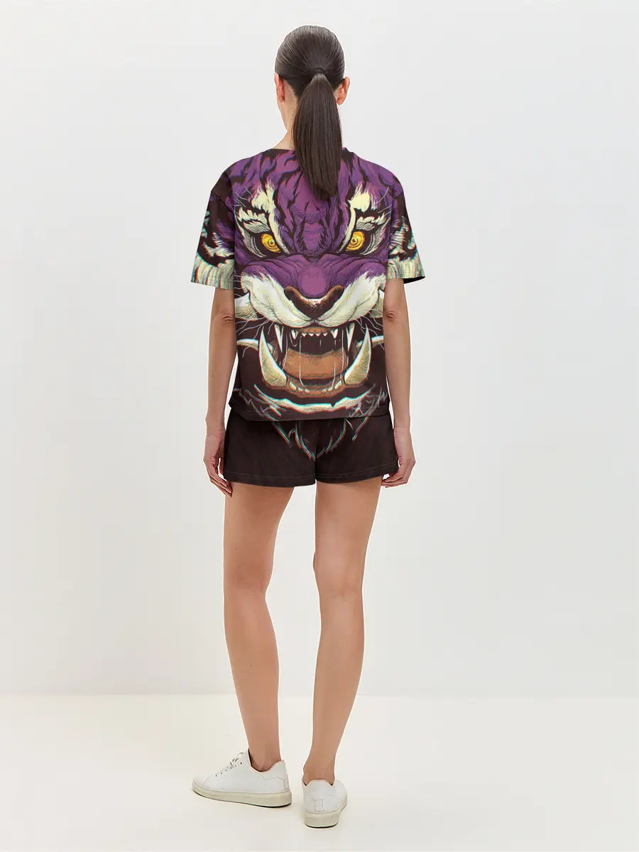 Женская пижама с шортами / Маска тигра