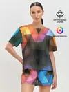 Женская пижама с шортами / ТРЕУГОЛЬНИКИ АБСТРАКЦИЯ УЗОРЫ