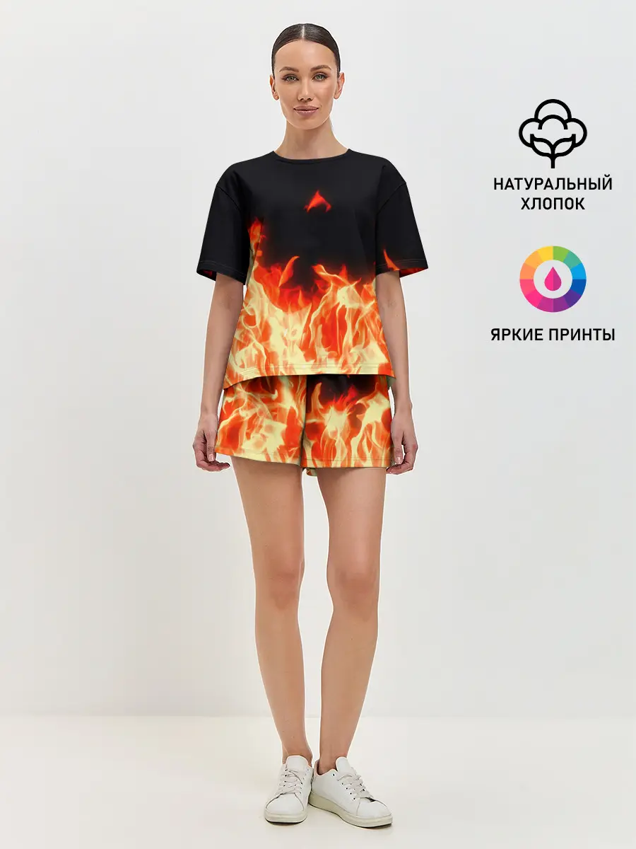 Женская пижама с шортами / Огонь