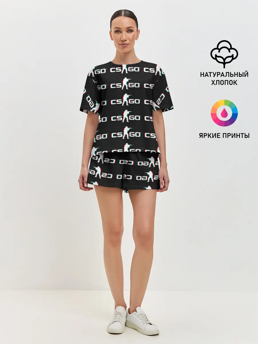 Женская пижама с шортами / CSGO GLITCH LOGO