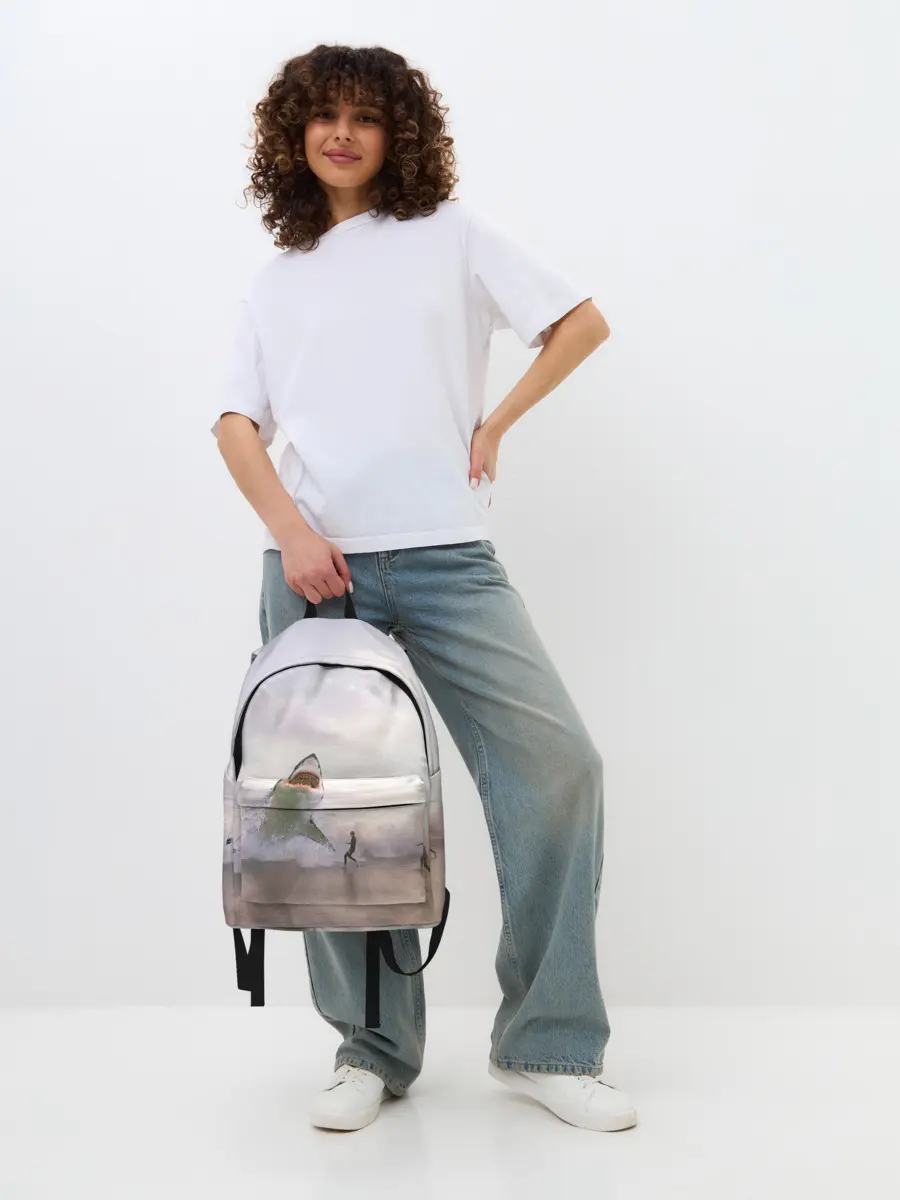 Рюкзак джинсовый / Мегалодон