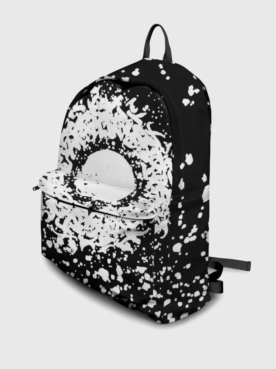 Рюкзак джинсовый / Каллиграфия на чёрном фоне