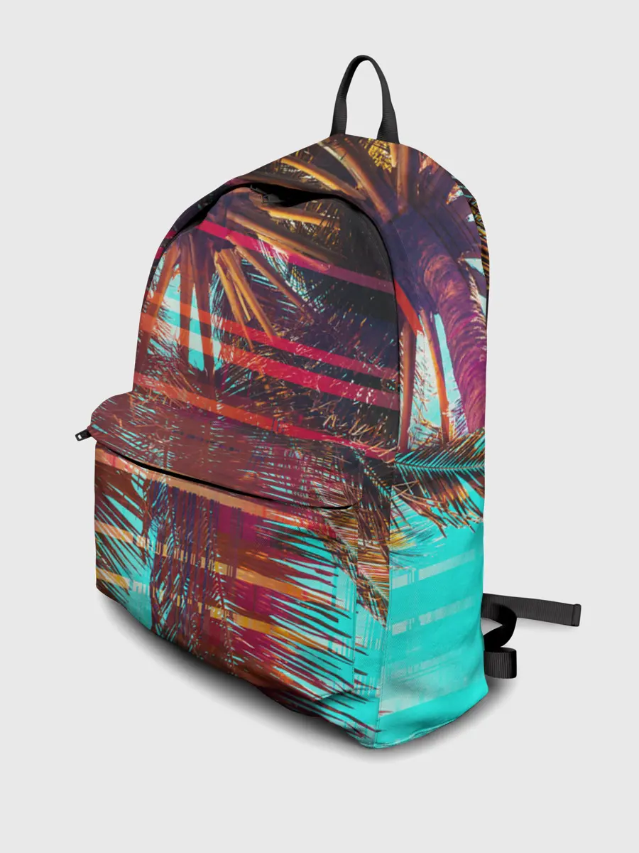 Рюкзак джинсовый / Palm glitch art