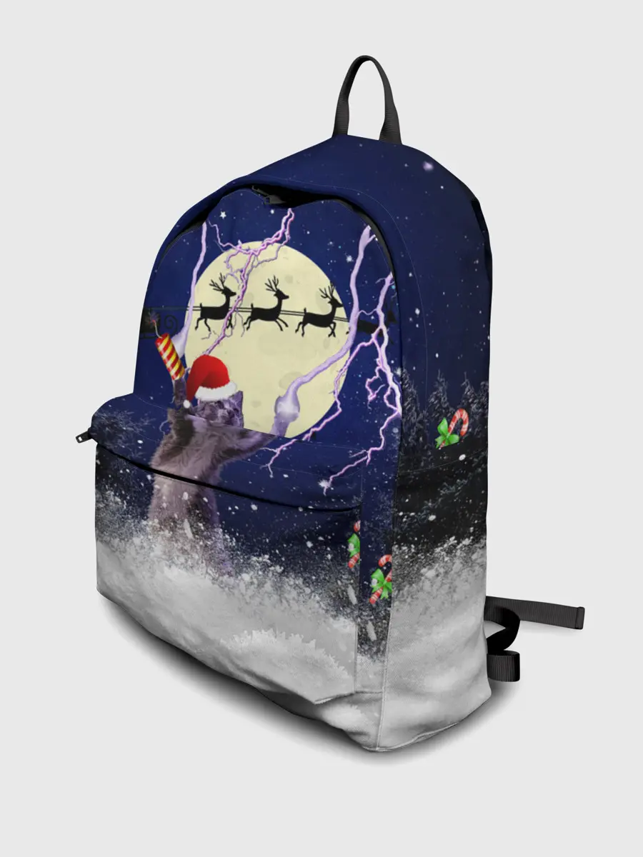 Рюкзак джинсовый / Новогодний Кот