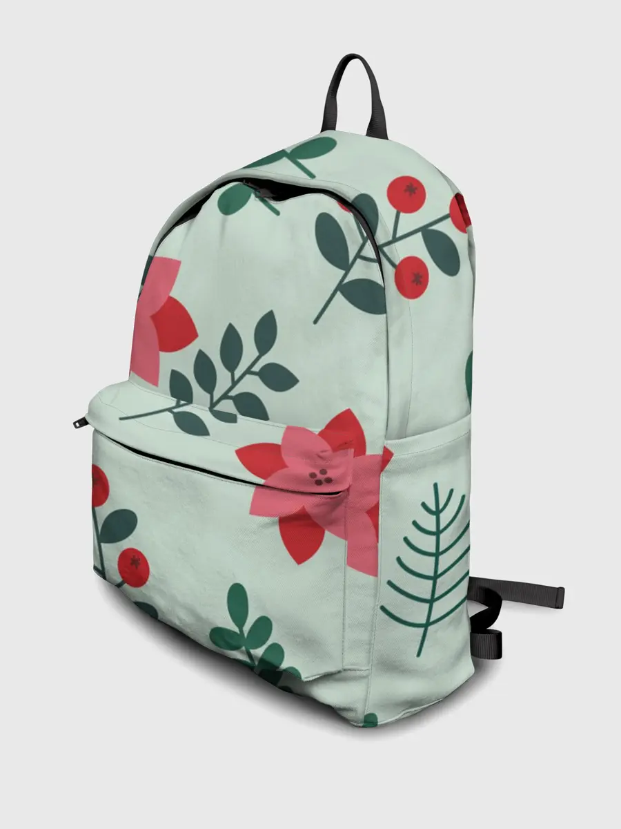 Рюкзак джинсовый / цветы, ягоды, листья