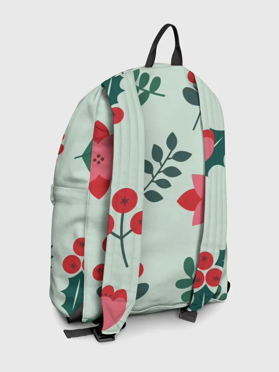 Рюкзак джинсовый / цветы, ягоды, листья