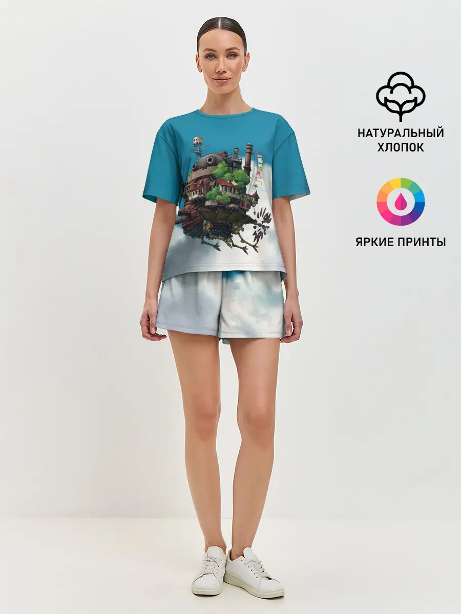 Женская пижама с шортами / Ходячий замок в облаках