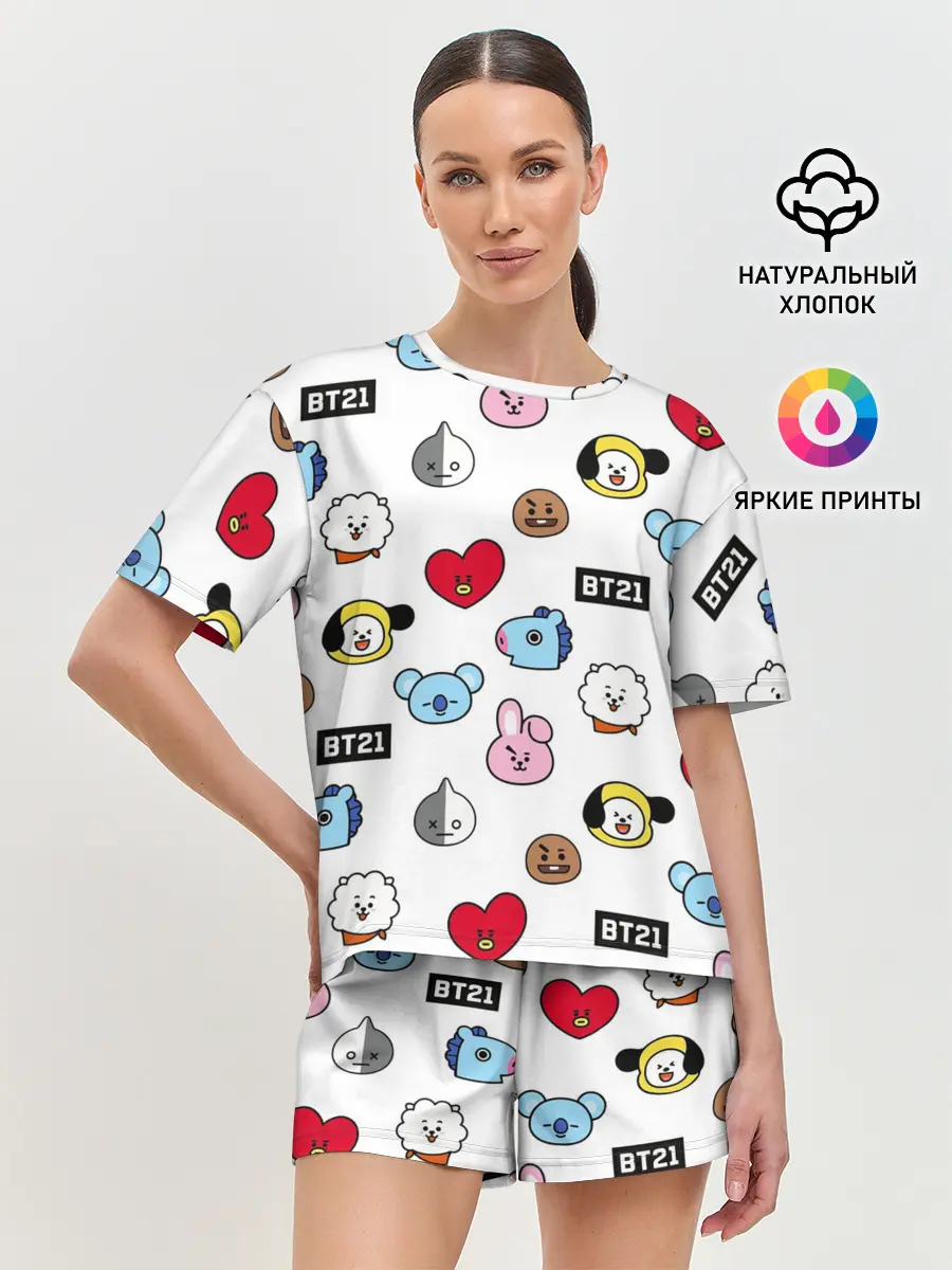 Женская пижама с шортами / BTS | БТС | BANGTAN BOYS | BT21