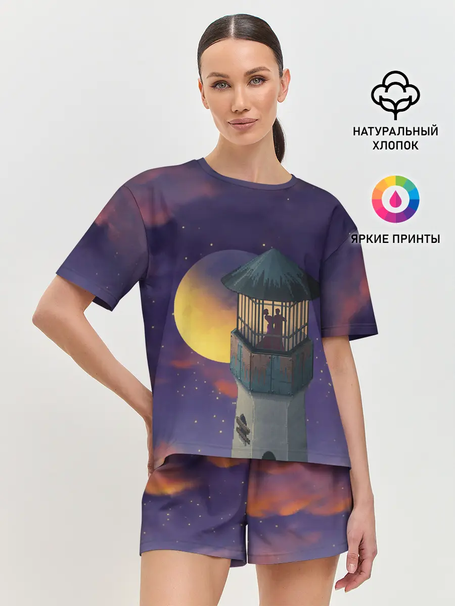 Женская пижама с шортами / To the Moon 3D