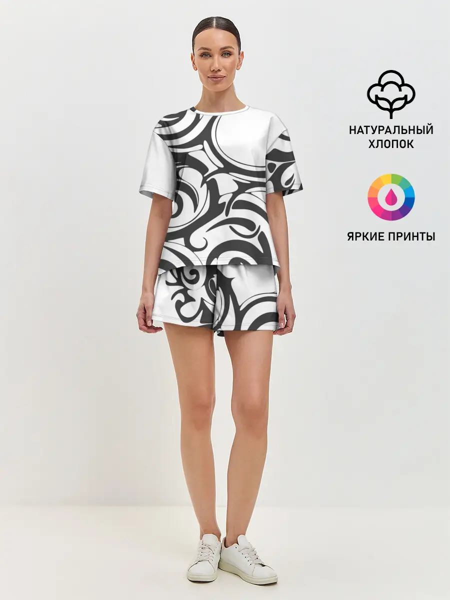 Женская пижама с шортами / Узоры