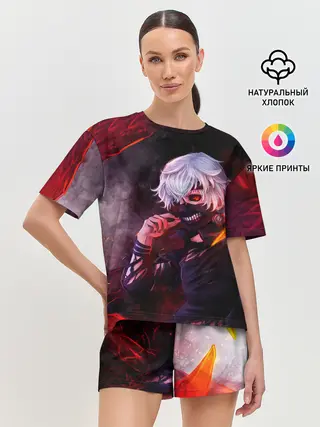 Женская пижама с шортами / Ken Kaneki красные жала