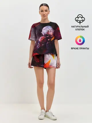 Женская пижама с шортами / Ken Kaneki красные жала