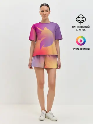 Женская пижама с шортами / Unicorn gradient