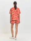 Женская пижама с шортами / Оранжевый камуфляж