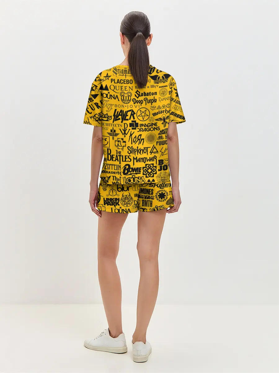Женская пижама с шортами / ЛОГОТИПЫ РОК ГРУПП