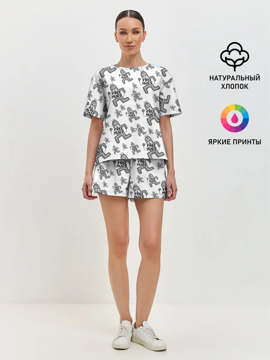Женская пижама с шортами / FREE HUGS