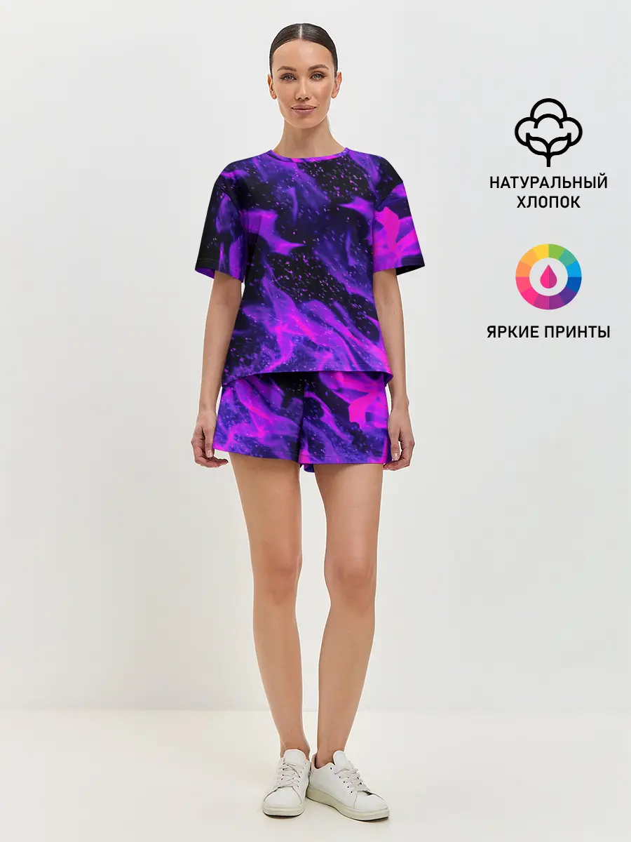 Женская пижама с шортами / ФИОЛЕТОВЫЙ ОГОНЬ