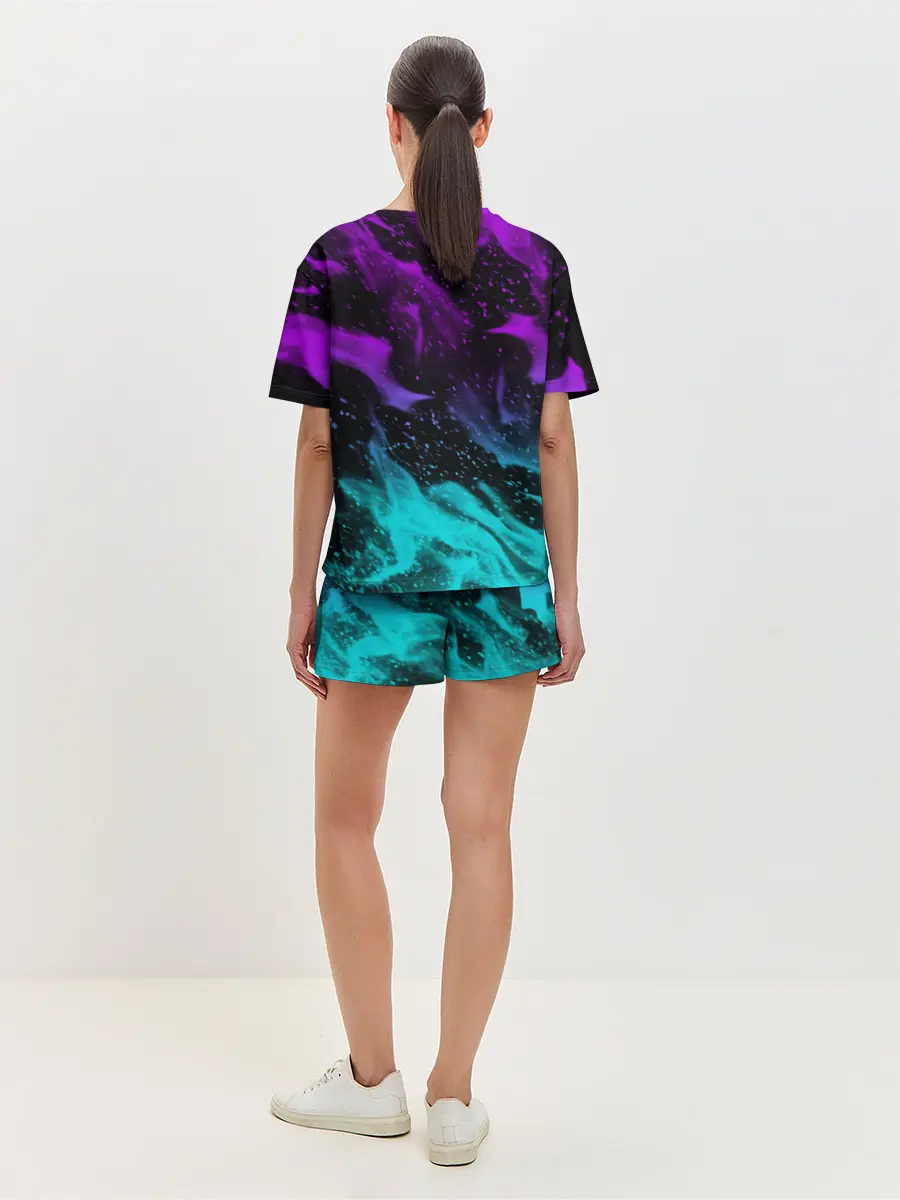 Женская пижама с шортами / НЕОНОВЫЙ ОГОНЬ