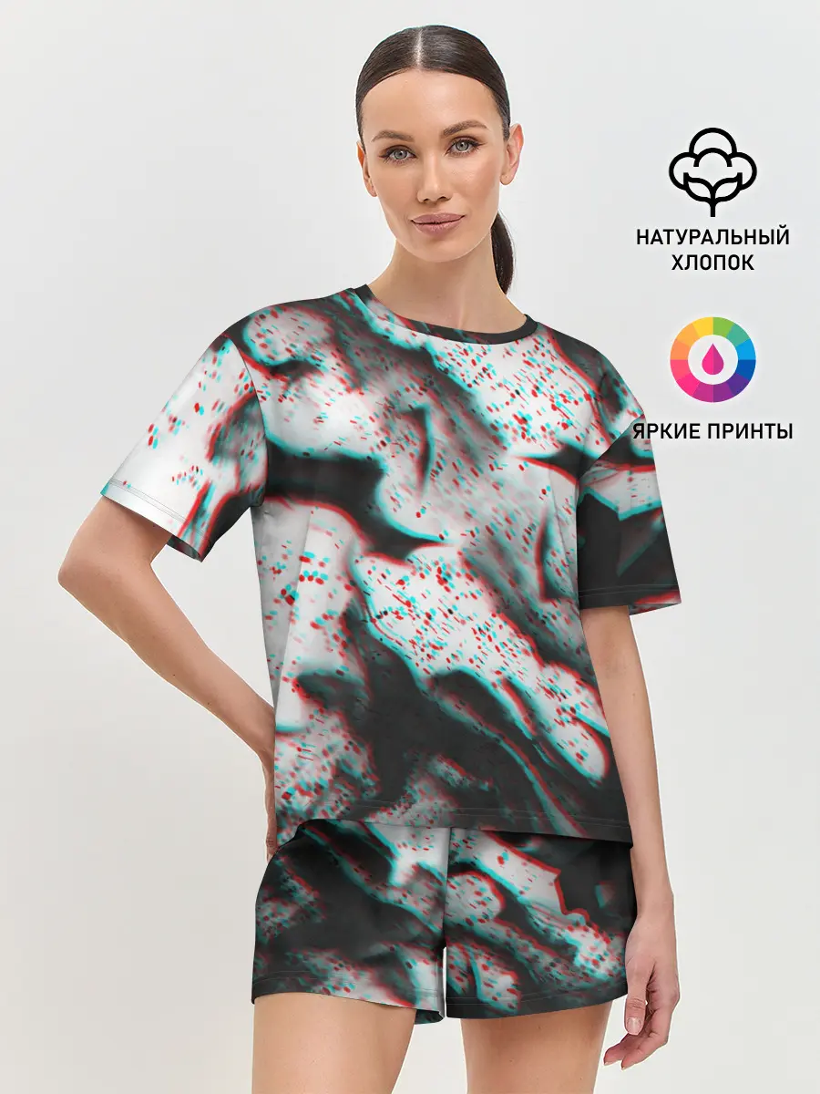 Женская пижама с шортами / ОГОНЬ ГЛИТЧ