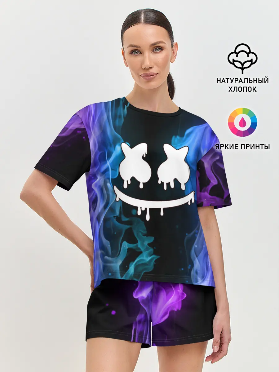 Женская пижама с шортами / Marshmello