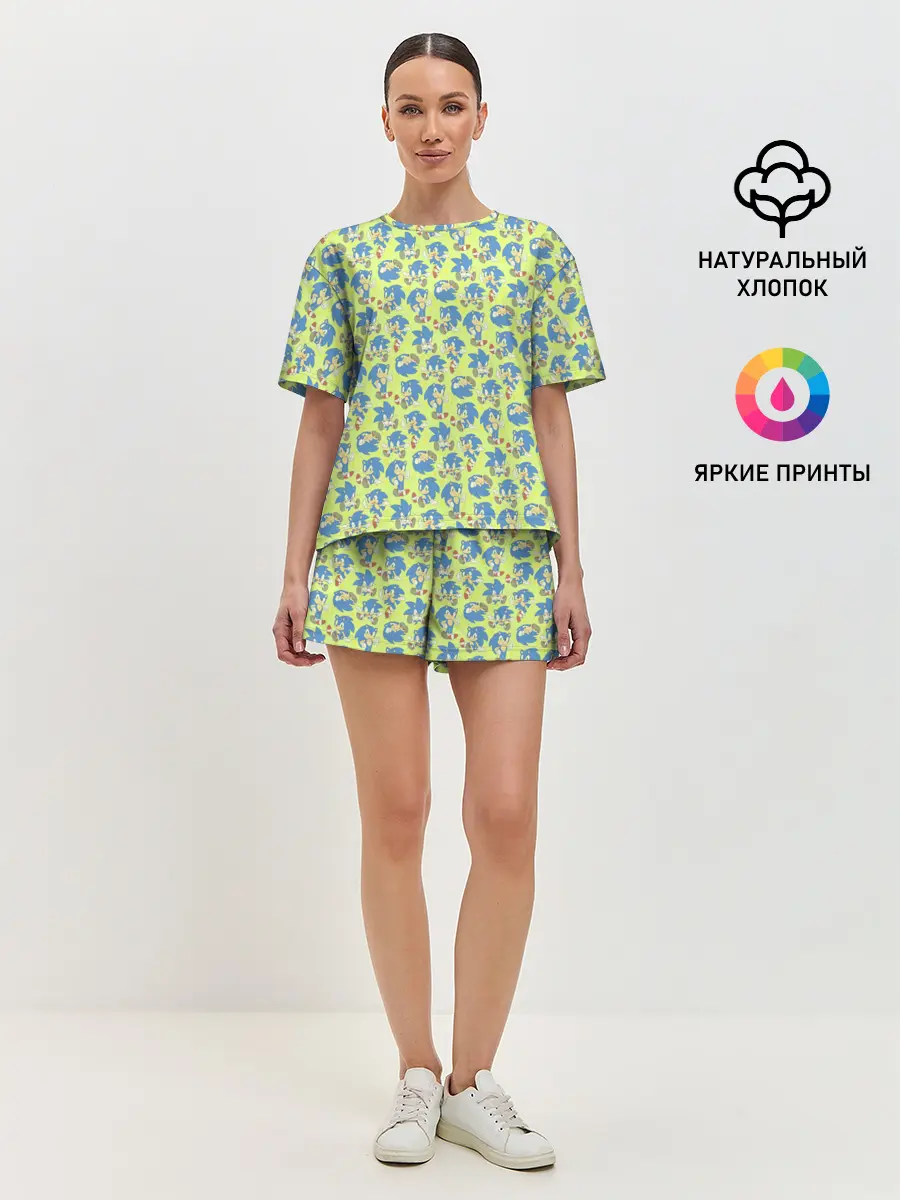 Женская пижама с шортами / Соник