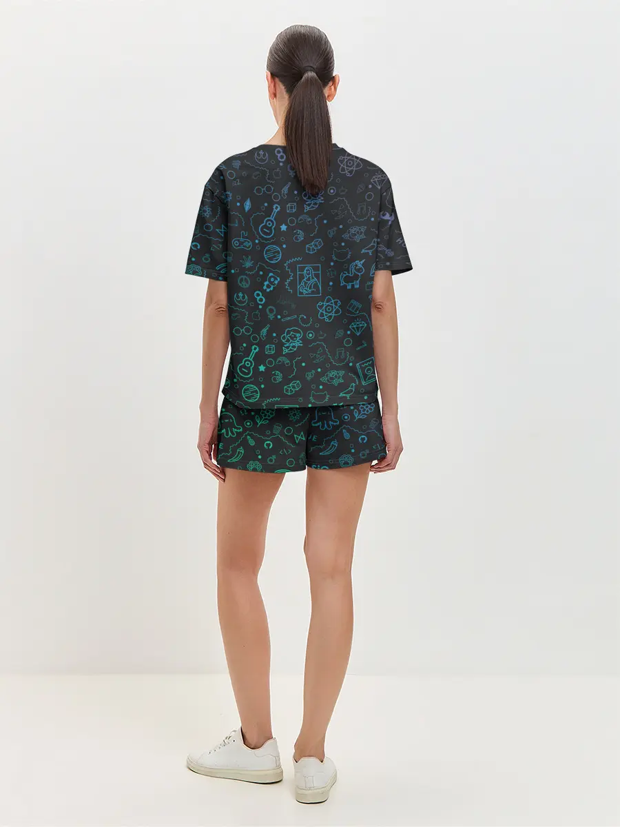 Женская пижама с шортами / Логотипы