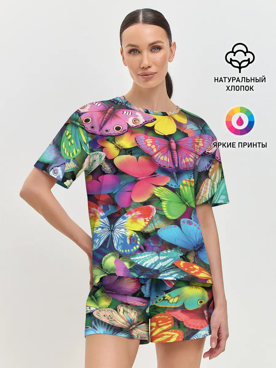 Женская пижама с шортами / Радужный рой