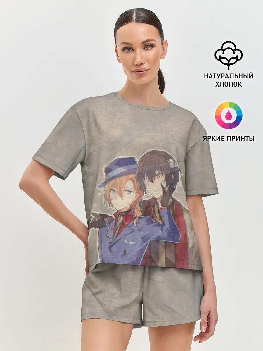 Женская пижама с шортами / Дазай и чуя