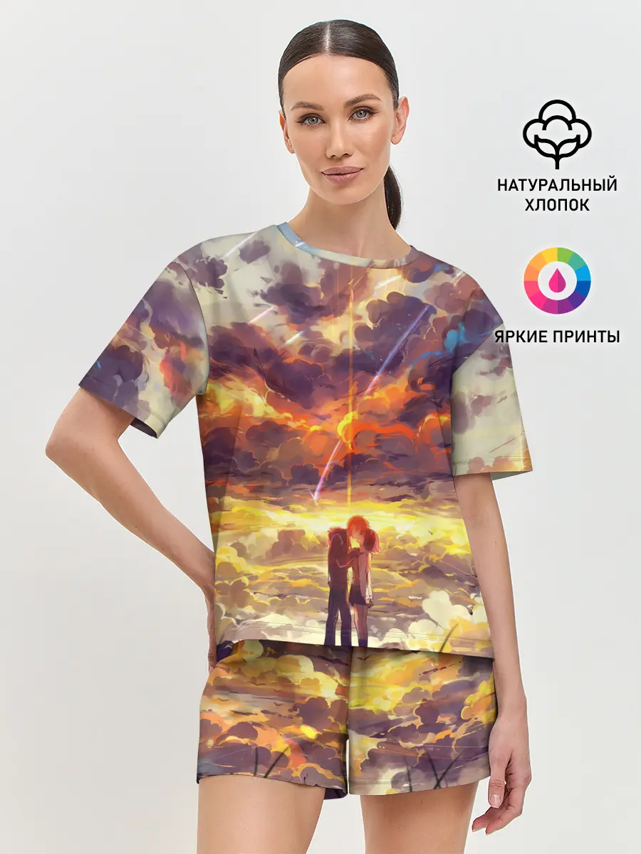 Женская пижама с шортами / Кимино Аниме