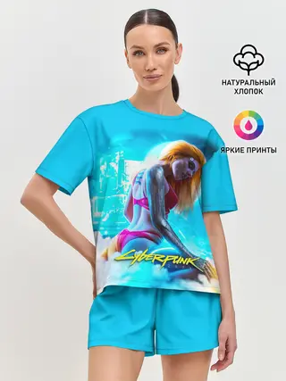 Женская пижама с шортами / CYBERPUNK 2077