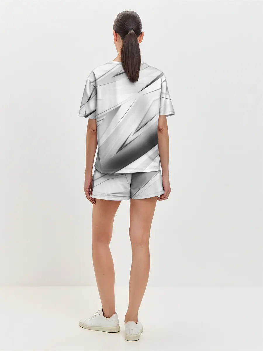 Женская пижама с шортами / GEOMETRY STRIPES WHITE