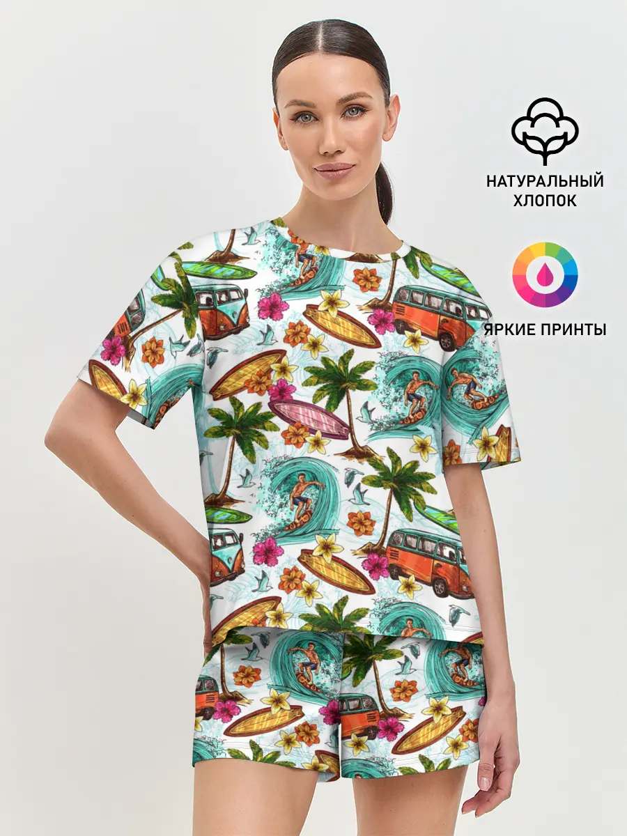 Женская пижама с шортами / Летнее Настроение