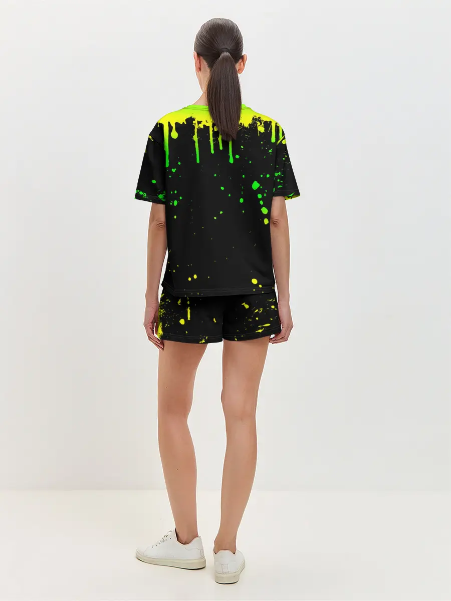 Женская пижама с шортами / НЕОНОВЫЕ ПОДТЕКИ