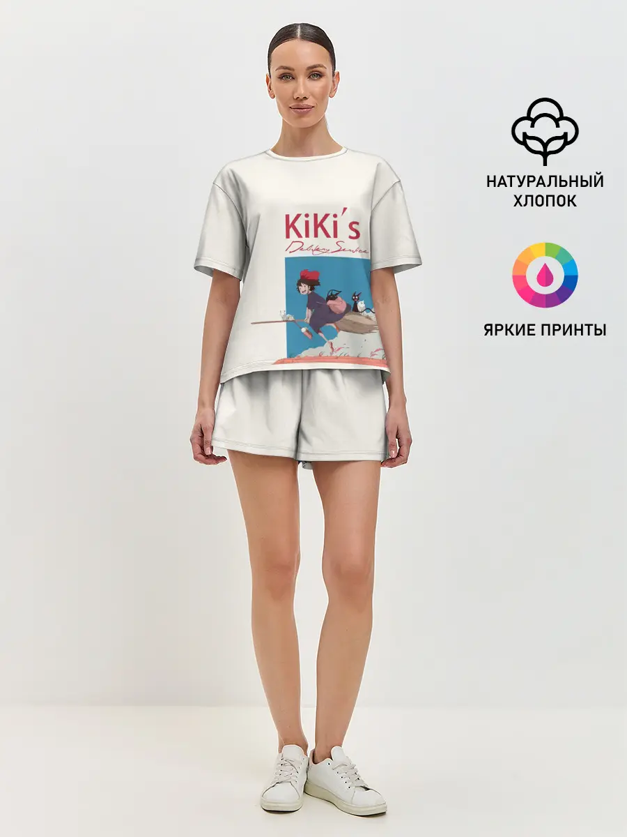 Женская пижама с шортами / Kiki’s Delivery Service на метле