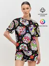 Женская пижама с шортами / Шальные черепа