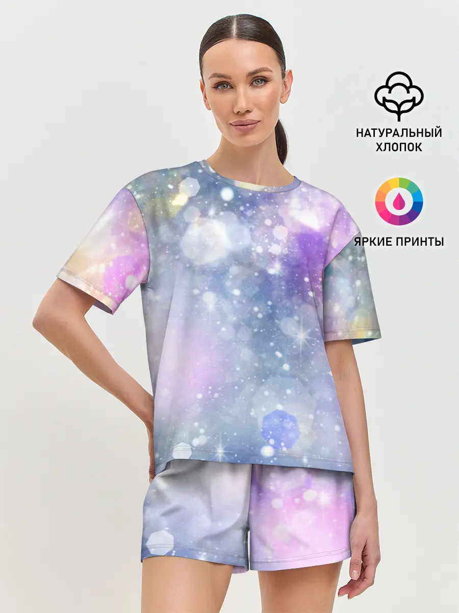 Женская пижама с шортами / Звездное небо