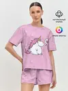Женская пижама с шортами / Пухленький единорог