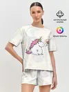 Женская пижама с шортами / Пухленький единорог
