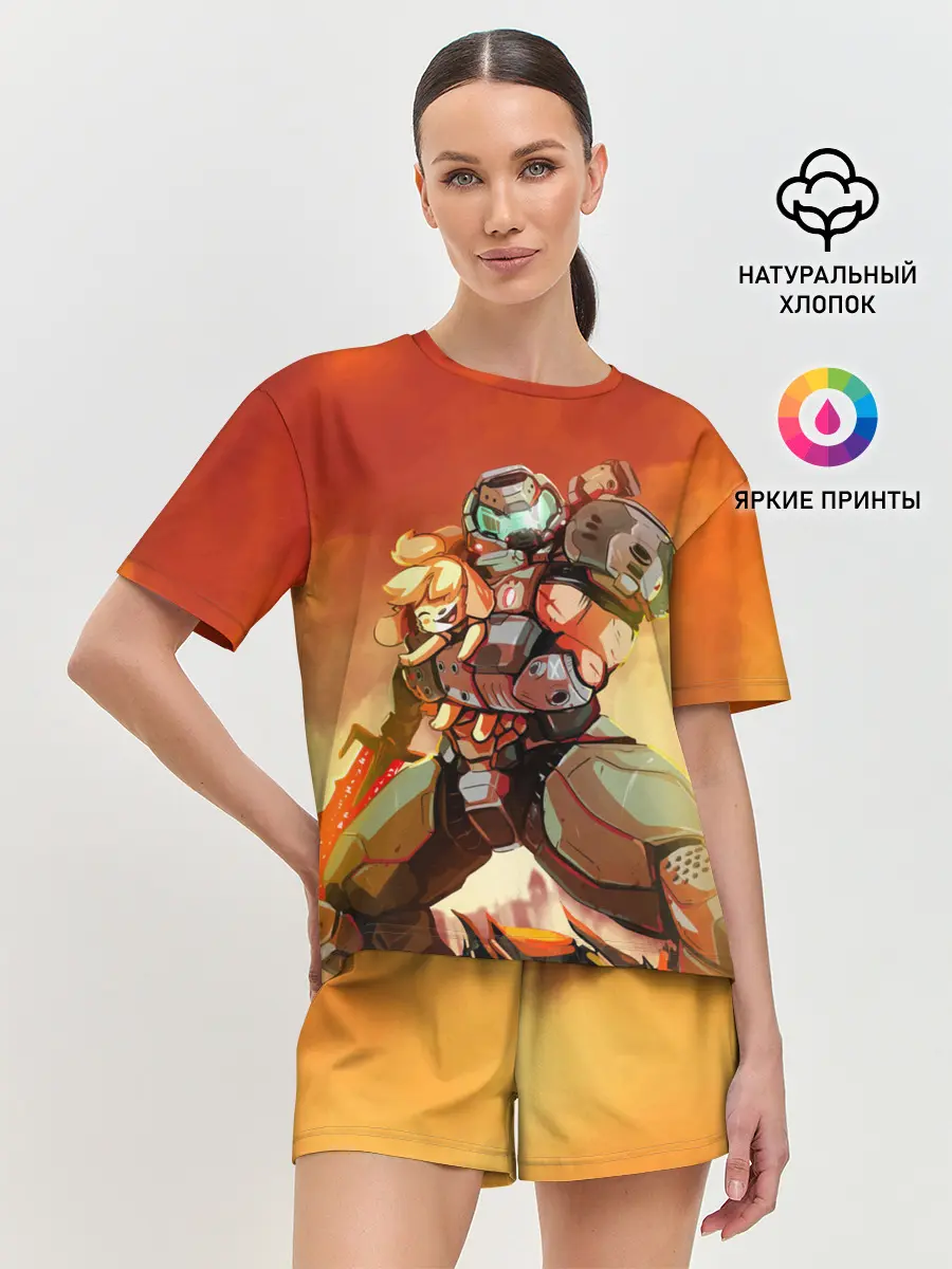 Женская пижама с шортами / ANIMAL CROSSING x DOOM ETERNAL