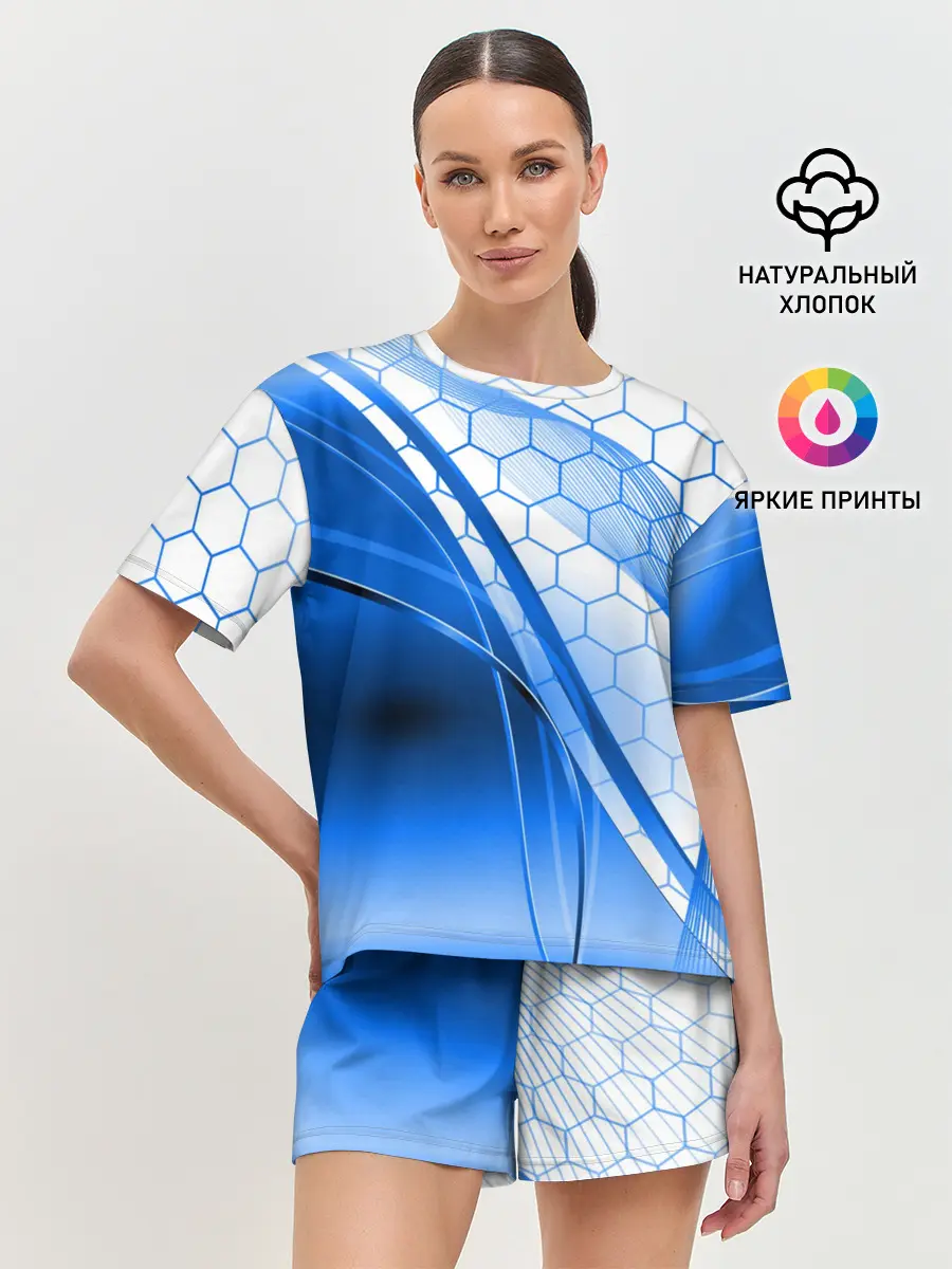 Женская пижама с шортами / ABSTRACT BLUE