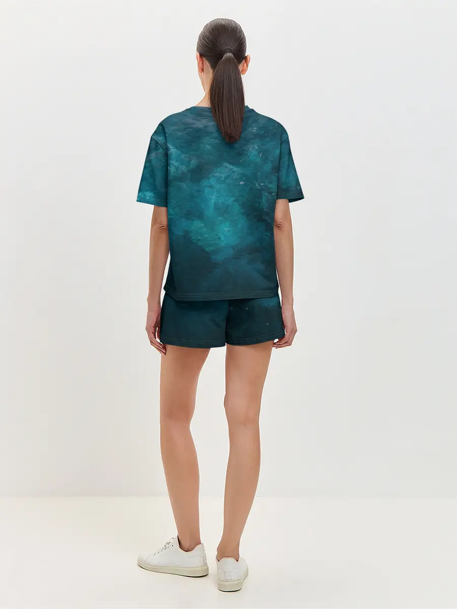 Женская пижама с шортами / Лазурь