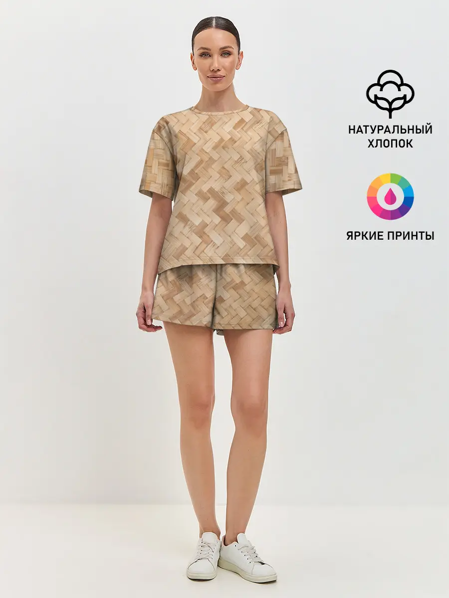 Женская пижама с шортами / Паркет